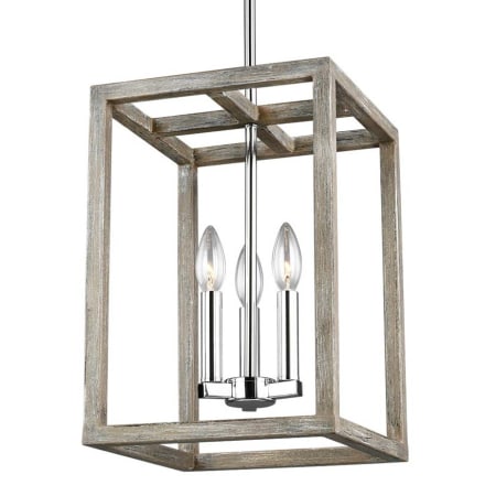 Bellevue Nason 3 Light 11" Wide Taper Candle Full Sized Pendant Washed Pine