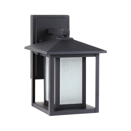 Bellevue Crawford Single Light 11" Tall Outdoor Wall Sconce with Etched Glass Shade Black