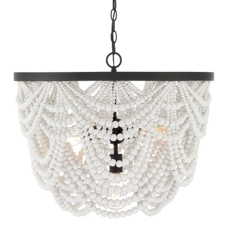 Bellevue 5 Light 24" Wide Beaded Chandelier White / Oil Rubbed Bronze