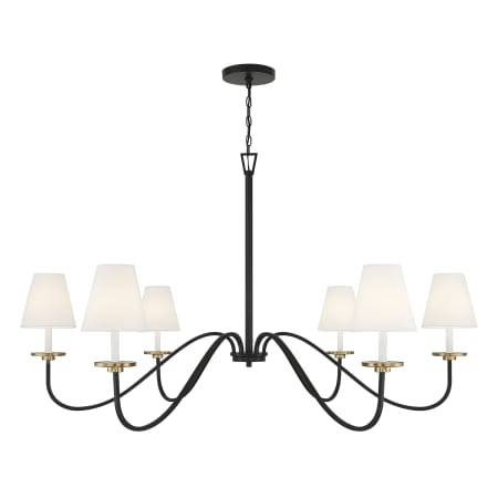 Bellevue 6 Light 60" Wide Chandelier Black / Natural Brass