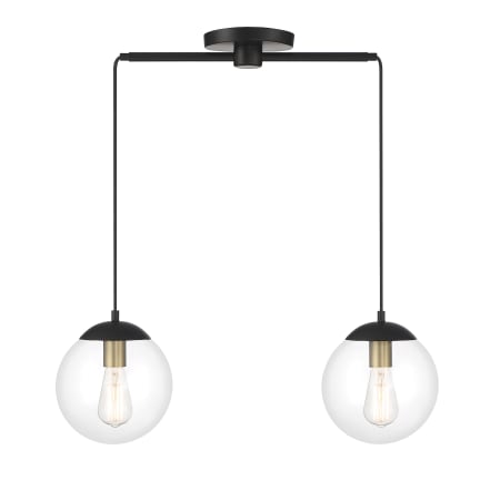 Bellevue 2 Light 26" Wide Globe Chandelier Matte Black