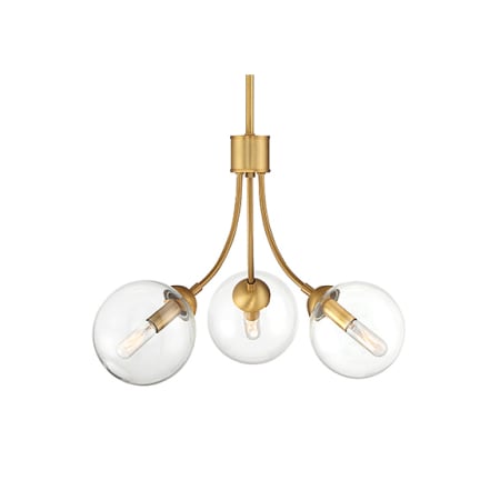 Bellevue 3 Light 18" Wide Chandelier Natural Brass