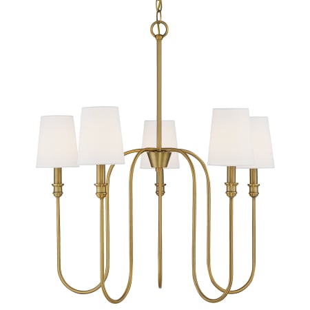 Bellevue 5 Light 28" Wide Chandelier Natural Brass