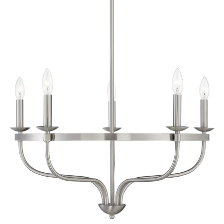 Bellevue 5 Light 27" Wide Taper Candle Style Chandelier Brushed Nickel