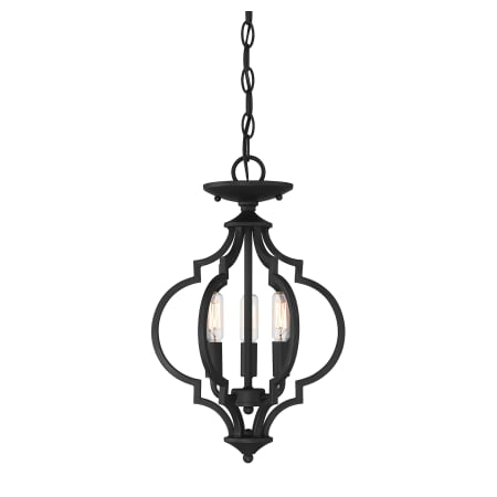Bellevue 3 Light 11" Wide Semi-Flush Ceiling Fixture Matte Black