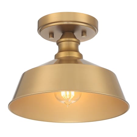 Bellevue 10" Wide Semi-Flush Ceiling Fixture Natural Brass
