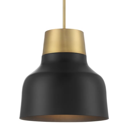 Bellevue 17" Wide Pendant Matte Black / Natural Brass