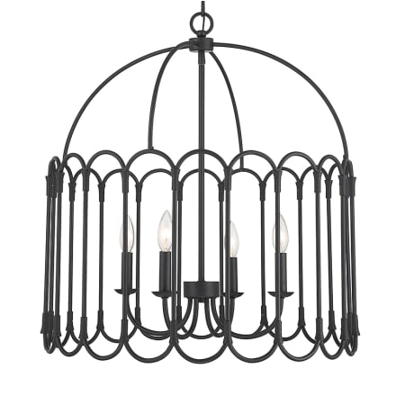 Bellevue 4 Light 24" Wide Taper Candle Pendant Matte Black