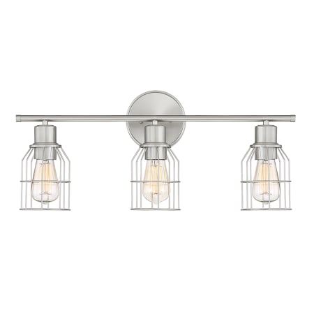 Bellevue 3 Light 24" Wide Bathroom Vanity Light Brushed Nickel