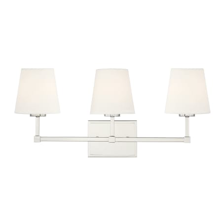 Bellevue 3 Light 24" Wide Bathroom Vanity Light Polished Nickel