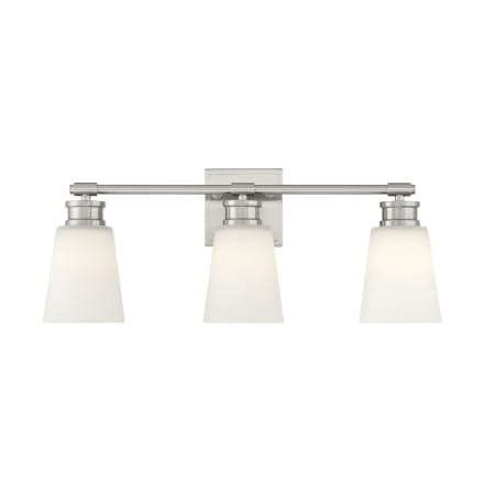 Bellevue 3 Light 23" Wide Bathroom Vanity Light Brushed Nickel