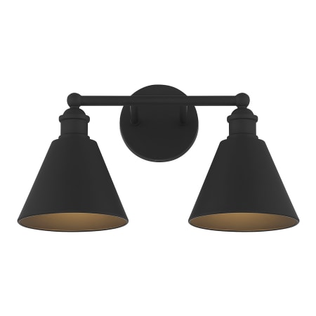 Bellevue 2 Light 17" Wide Bathroom Vanity Light Matte Black