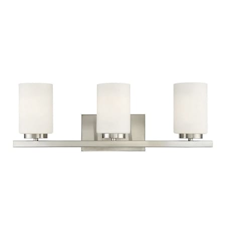 Bellevue 3 Light 24" Wide Bathroom Vanity Light Brushed Nickel