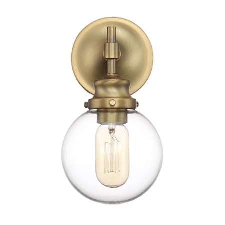 Bellevue Single Light 10" Tall Wall Sconce Natural Brass