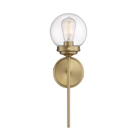 Bellevue Single Light 18" Tall Wall Sconce Natural Brass