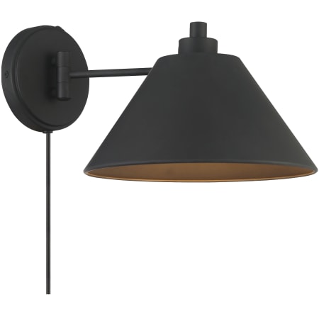 Bellevue 8" Tall Hardwired or Plug-In Wall Sconce Matte Black