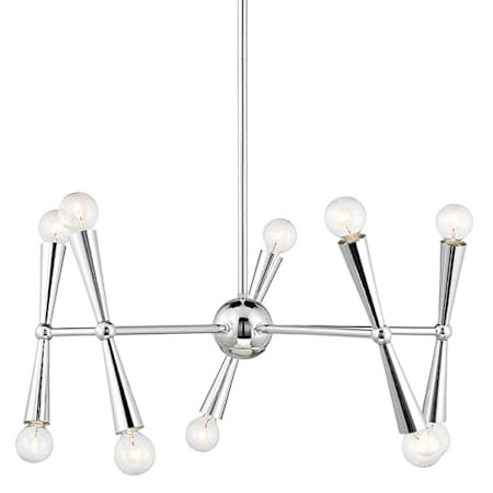 Bellevue 10 Light 24" Wide Sputnik Chandelier Chrome