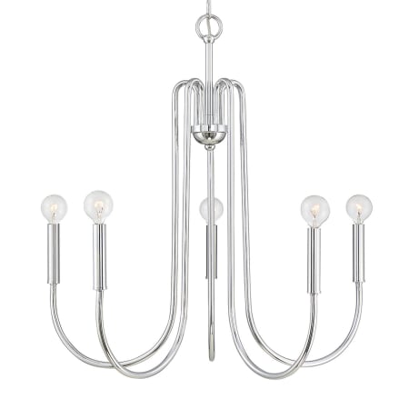 Bellevue 5 Light 25" Wide Chandelier Chrome