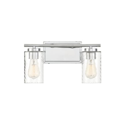 Bellevue 2 Light 15" Wide Bathroom Vanity Light with Swirl Glass Shades Chrome