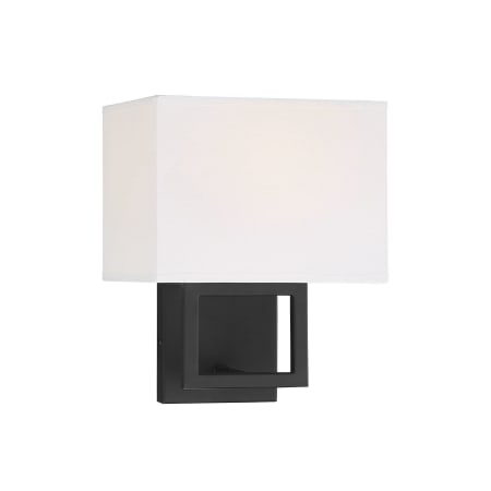 Bellevue 10" Tall Rectangular Fabric Shade Wall Sconce Matte Black