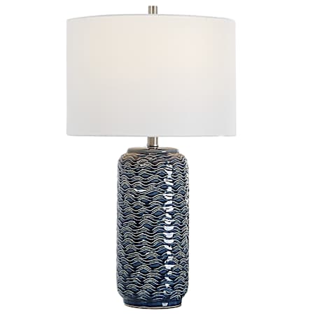 Bellevue Nerta 27" Tall Vase Table Lamp Blue / Brushed Nickel