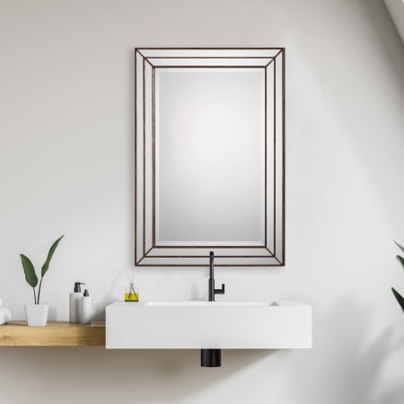 Bellevue 23-7/8" W x 33-7/8" H Rectangular Framed Bathroom Mirror Metallic Bronze