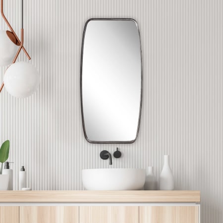 Bellevue 20" W x 40" H Rectangular Framed Bathroom Mirror Antique Silver