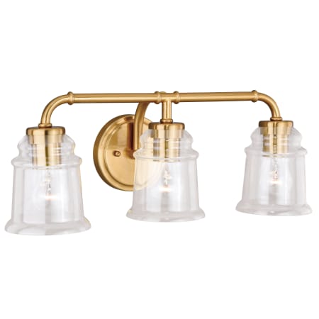 Bellevue Omar 3 Light 22" Wide Vanity Light Natural Brass