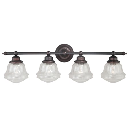Bellevue Kash 4 Light 32" Wide Bathroom Vanity Light with Glass Shades Oil Rubbed Bronze