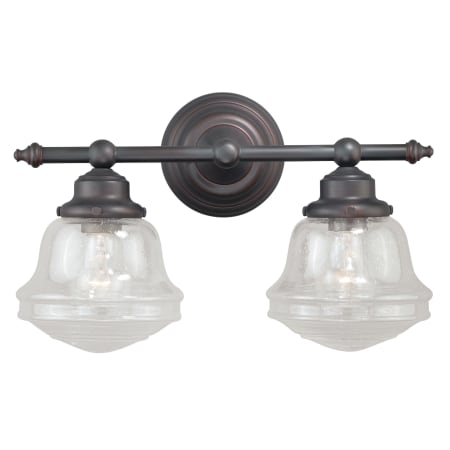 Bellevue Kash 2 Light 16" Wide Bathroom Vanity Light with Glass Shades Oil Rubbed Bronze