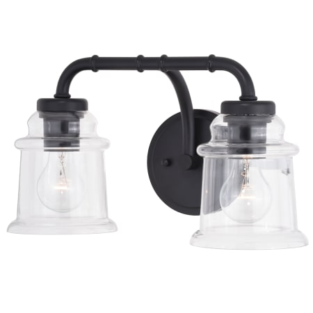 Bellevue Omar 2 Light 15" Wide Vanity Light Matte Black