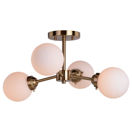 Bellevue Gravity 4 Light 20" Wide Semi-Flush Ceiling Fixture Muted Brass
