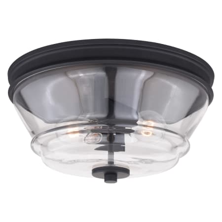 Bellevue Omar 2 Light 13" Wide Flush Mount Bowl Ceiling Fixture Matte Black