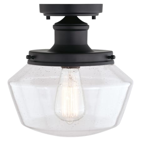 Bellevue Carson Single Light 10" Wide Semi-Flush Ceiling Fixture Matte Black