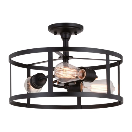 Bellevue Norkal 3 Light 15" Wide Semi-Flush Drum Ceiling Fixture Oil Rubbed Bronze