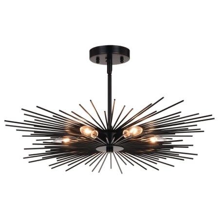 Bellevue Spectrum 6 Light 24" Wide Semi-Flush Ceiling Fixture Matte Black