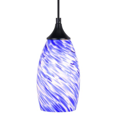 Bellevue Mirage 5" Wide Mini Pendant with Azure Glass Shade Matte Black / Azure Shade