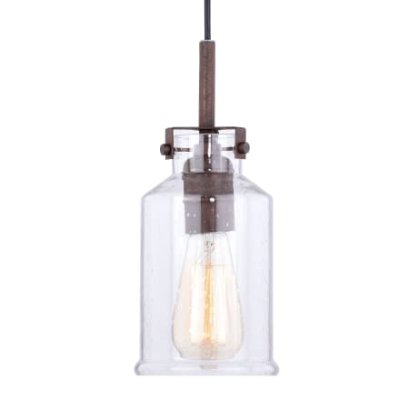 Bellevue Jose 5" Wide Mini Pendant with a Clear Seedy Glass Shade Textured Rustic Bronze