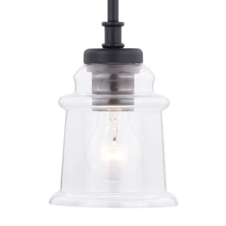 Bellevue Omar Single Light 5" Wide Crystal Pendant Matte Black