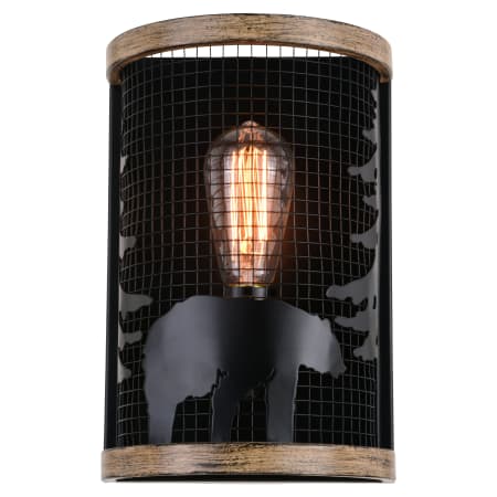 Bellevue Brody 12" Tall Wall Sconce Black / Burnished Teak