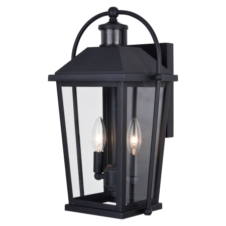 Bellevue Belarus 2 Light 17" Tall Outdoor Wall Sconce with Motion Sensor Textured Black