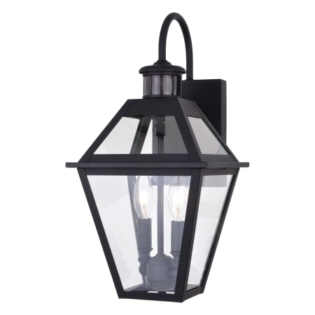 Bellevue Brandon 2 Light 17" Tall Outdoor Wall Sconce with Clear Glass Shade Textured Black