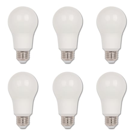 Bellevue Pack of (6) 9 Watt Dimmable A19 Medium (E26) LED Bulbs 800 Lumens, 4000K, and 80CRI - 800 Lumens, 4000K, and 80CRI Satin White