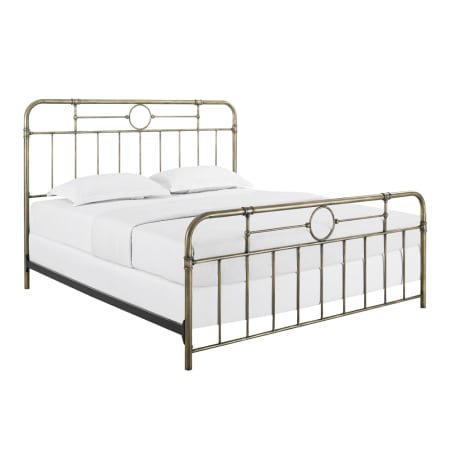 Bellevue King Size Farmhouse-Vintage Steel Panel Bed Frame Bronze