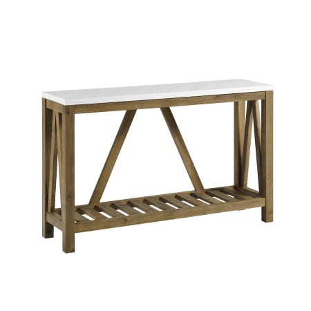 Bellevue 52" Long Faux-Marble Topped Console/Sofa Table with Walnut Base Marble / Walnut