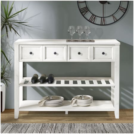 Bellevue Contemporary Farmhouse 48" W Solid Wood 2-Drawer Console / Sofa Entry Table White