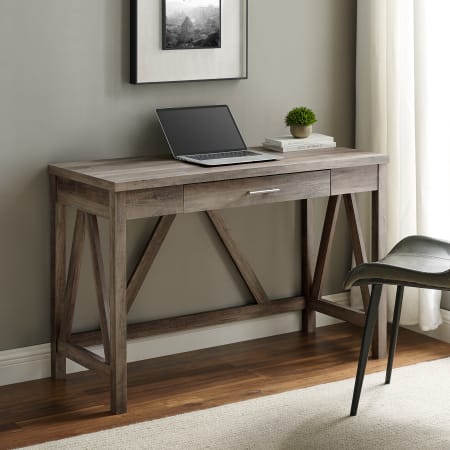 Bellevue 20" Wide Wood and Metal One (1) Drawer Writing Desk Gray Wash