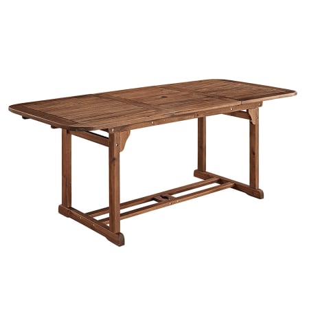 Bellevue Odessa 79" Long Wood Outdoor Farmhouse Dining Table with Butterfly Leaf Dark Acacia
