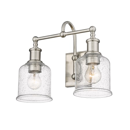 Bellevue Georgia 2 Light 16" Wide Vanity Light Brushed Nickel / Seedy Glass