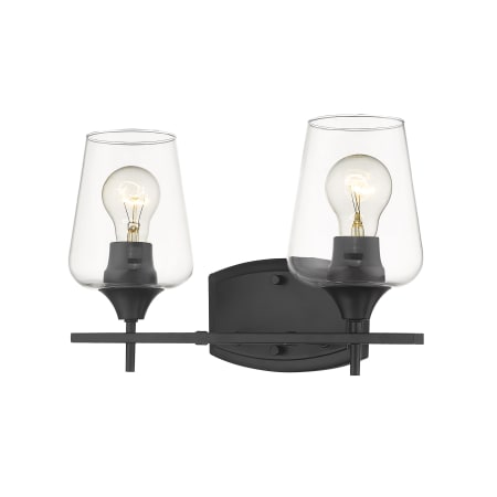 Bellevue Celia 2 Light 15" Wide Bathroom Vanity Light Matte Black